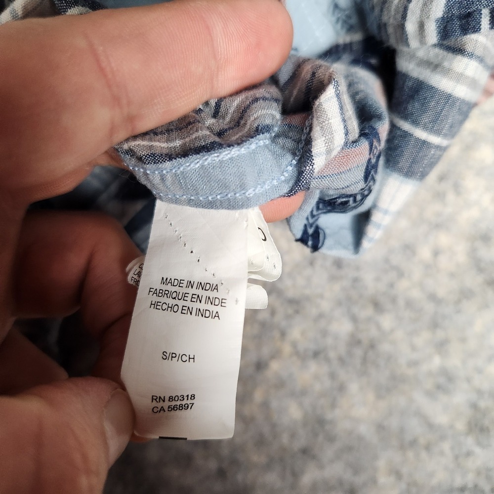 Lucky Brand Pearl Snap Western Shirt Men S Blue Scotch Plaid Short Sleeve Button - Picture 7 of 9